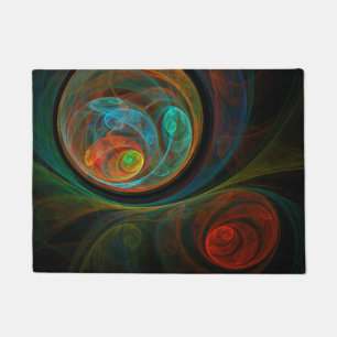 Rebirth Blue Abstract Art Doormat