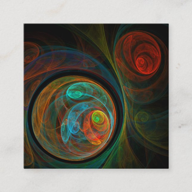 Rebirth Blue Abstract Art Enclosure Card (Front)