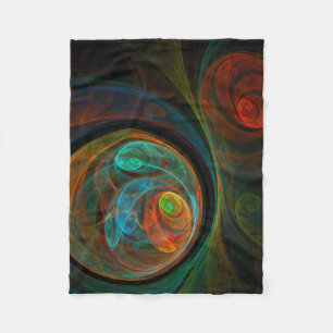 Rebirth Blue Abstract Art Fleece Blanket