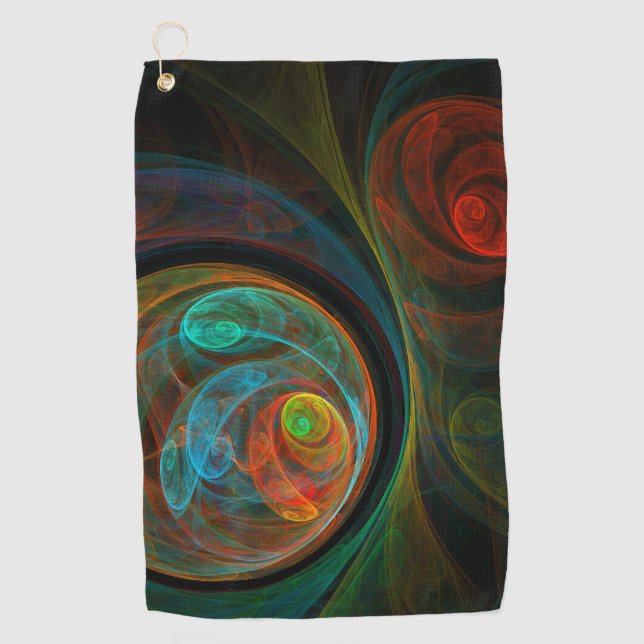 Rebirth Blue Abstract Art Golf Towel (Front)