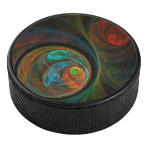 Rebirth Blue Abstract Art Hockey Puck