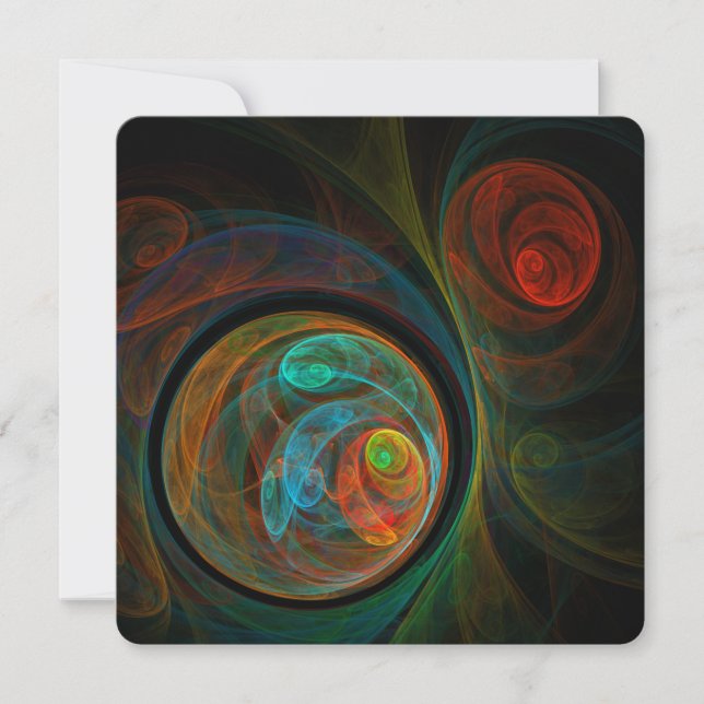 Rebirth Blue Abstract Art Invitation (Front)