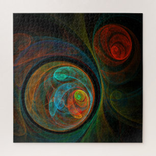 Rebirth Blue Abstract Art Jigsaw Puzzle