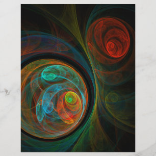 Rebirth Blue Abstract Art Letterhead