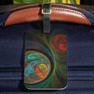 Rebirth Blue Abstract Art Luggage Tag
