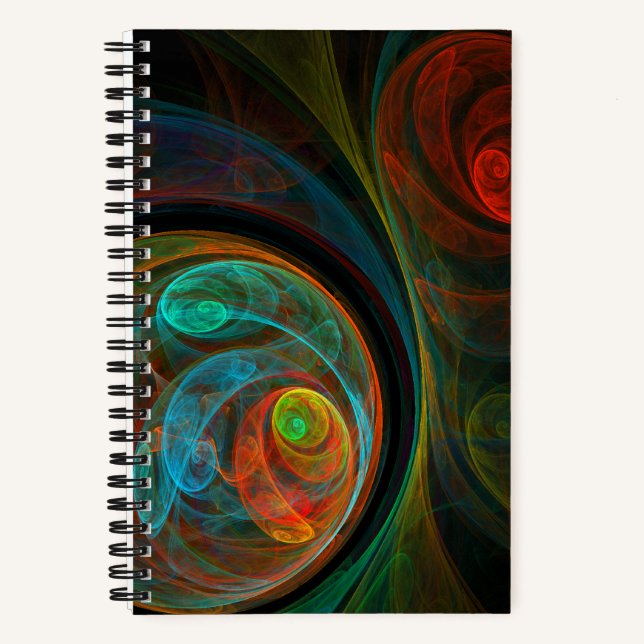 Rebirth Blue Abstract Art Notebook (Front)