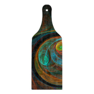 Rebirth Blue Abstract Art Paddle Cutting Board