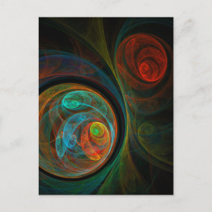Rebirth Blue Abstract Art Postcard