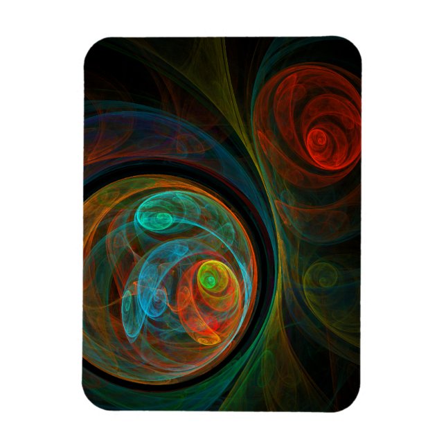 Rebirth Blue Abstract Art Premium Magnet (Vertical)