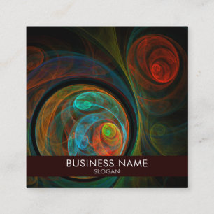 Rebirth Blue Abstract Art Professional Square Business Card