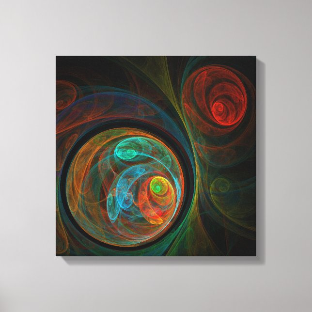 Rebirth Blue Abstract Art Quad Canvas Print (Front)