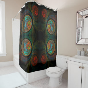 Rebirth Blue Abstract Art Shower Curtain
