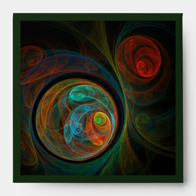 Rebirth Blue Abstract Art Square Envelope (Front)