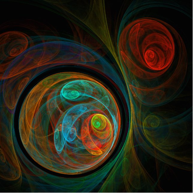 Rebirth Blue Abstract Art Standing Photo Sculpture (Front)