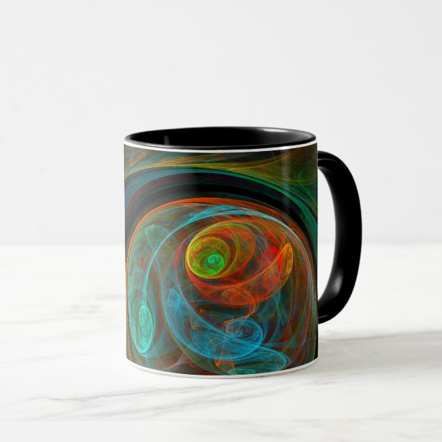 Rebirth Blue Abstract Coffee Mug (Front Right)
