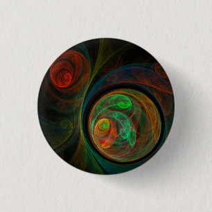 Rebirth Green Abstract Art Button (round)