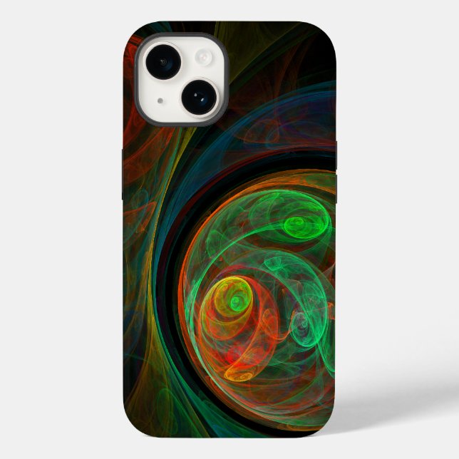 Rebirth Green Abstract Art Case-Mate iPhone Case (Back)