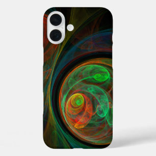 Rebirth Green Abstract Art iPhone 16 Plus Case