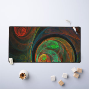 Rebirth Green Abstract Art Desk Mat