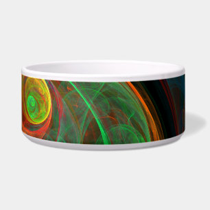 Rebirth Green Abstract Art Dog Bowl
