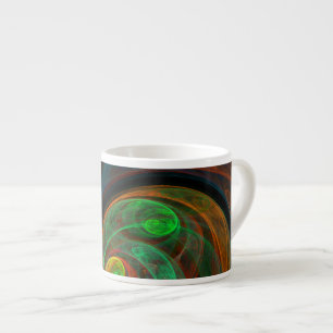 Rebirth Green Abstract Art Espresso Mug