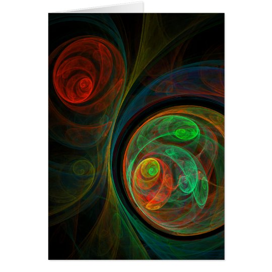 Rebirth Green Abstract Art Greeting Card
