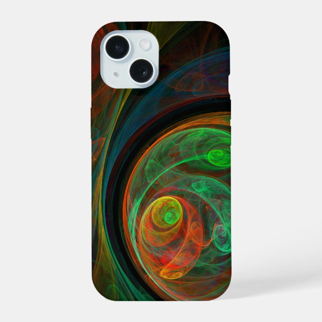 Rebirth Green Abstract Art iPhone 15 Case (Back)