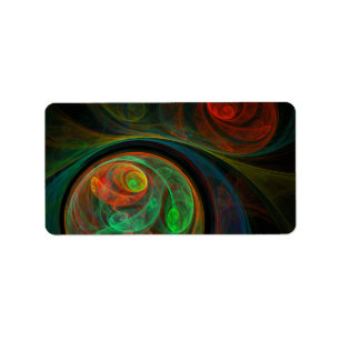 Rebirth Green Abstract Art Label