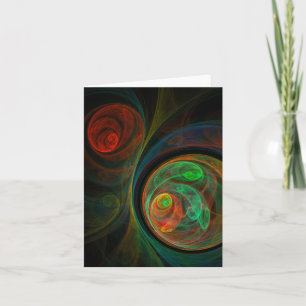 Rebirth Green Abstract Art Note Card