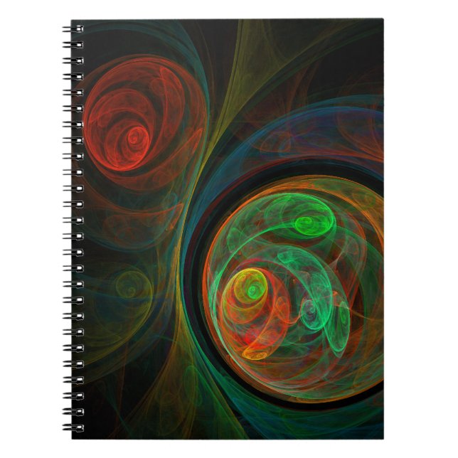 Rebirth Green Abstract Art Notebook (Front)