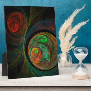 Rebirth Green Abstract Art Plaque