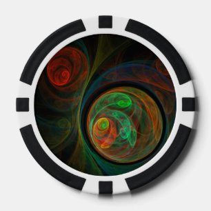 Rebirth Green Abstract Art Poker Chips