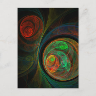 Rebirth Green Abstract Art Postcard