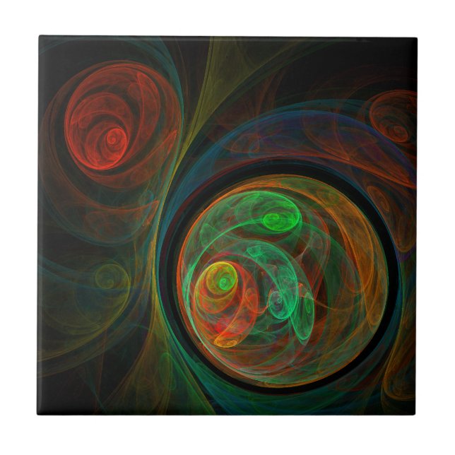 Rebirth Green Abstract Art Tile (Front)