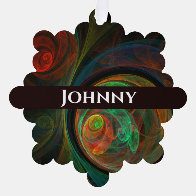 Rebirth Green Abstract Art Tree Decoration Card (Front)