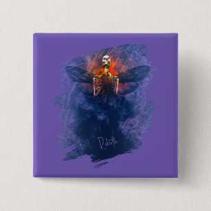 Rebirth. Skeleton with wings rising up 15 Cm Square Badge