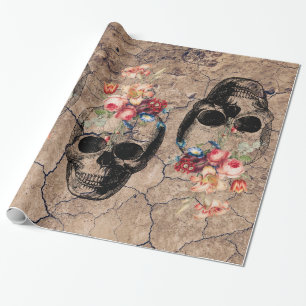 Rebirth - Skulls Blossoming from Dust Wrapping Paper