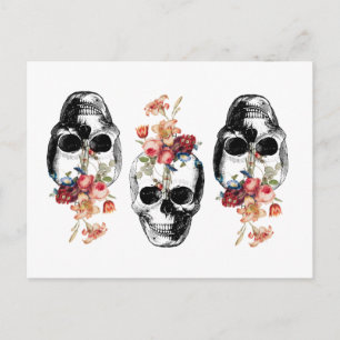Rebirth - Skulls Blossoming Postcard