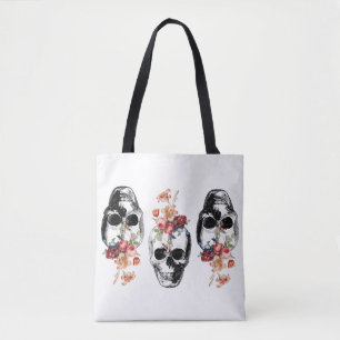 Rebirth - Skulls Blossoming Tote Bag