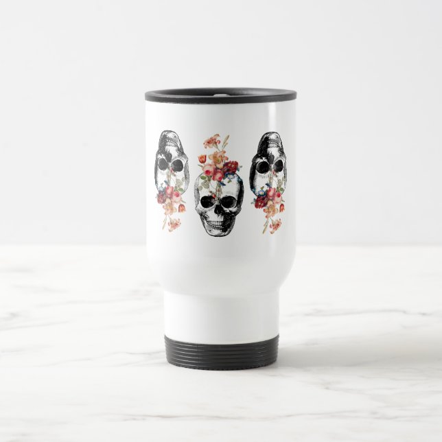 Rebirth - Skulls Blossoming Travel Mug (Center)