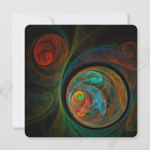 Rebirth Spiral Modern Cosmic Abstract Art Invitation