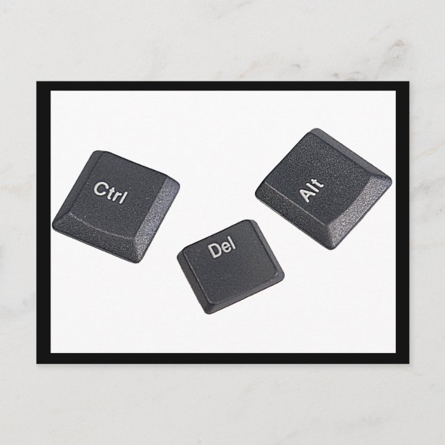 Reboot Black on White Computer Keys Postcard (Front)