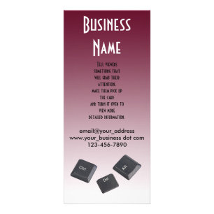 Reboot Computer Keys Photo Template Rack Card