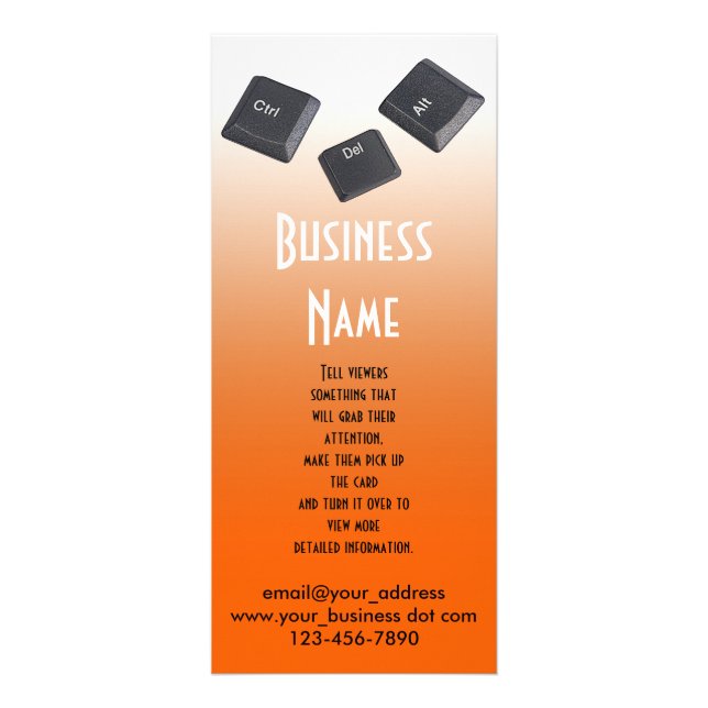 Reboot Computer Keys Rack Card (Front)