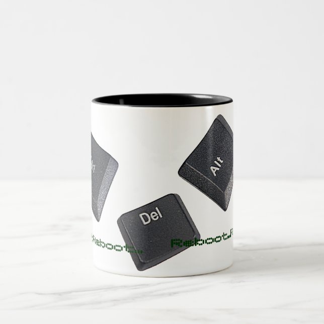 Reboot Computer Keys Two-Tone Coffee Mug (Center)