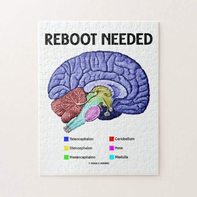 Reboot Needed (Anatomical Brain Humour) Jigsaw Puzzle (Vertical)