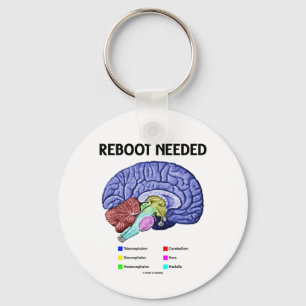 Reboot Needed (Anatomical Brain Humour) Key Ring