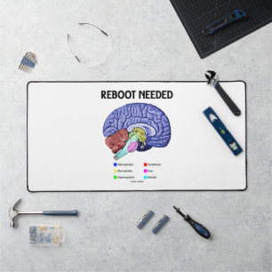 Reboot Needed Brain Anatomy Geek Humour Desk Mat