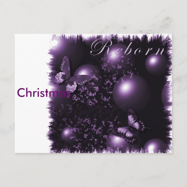 Reborn Butterflies Christian Art Purple Postcard (Front)