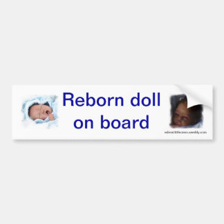 Reborn doll on board bumpsticker bumper sticker